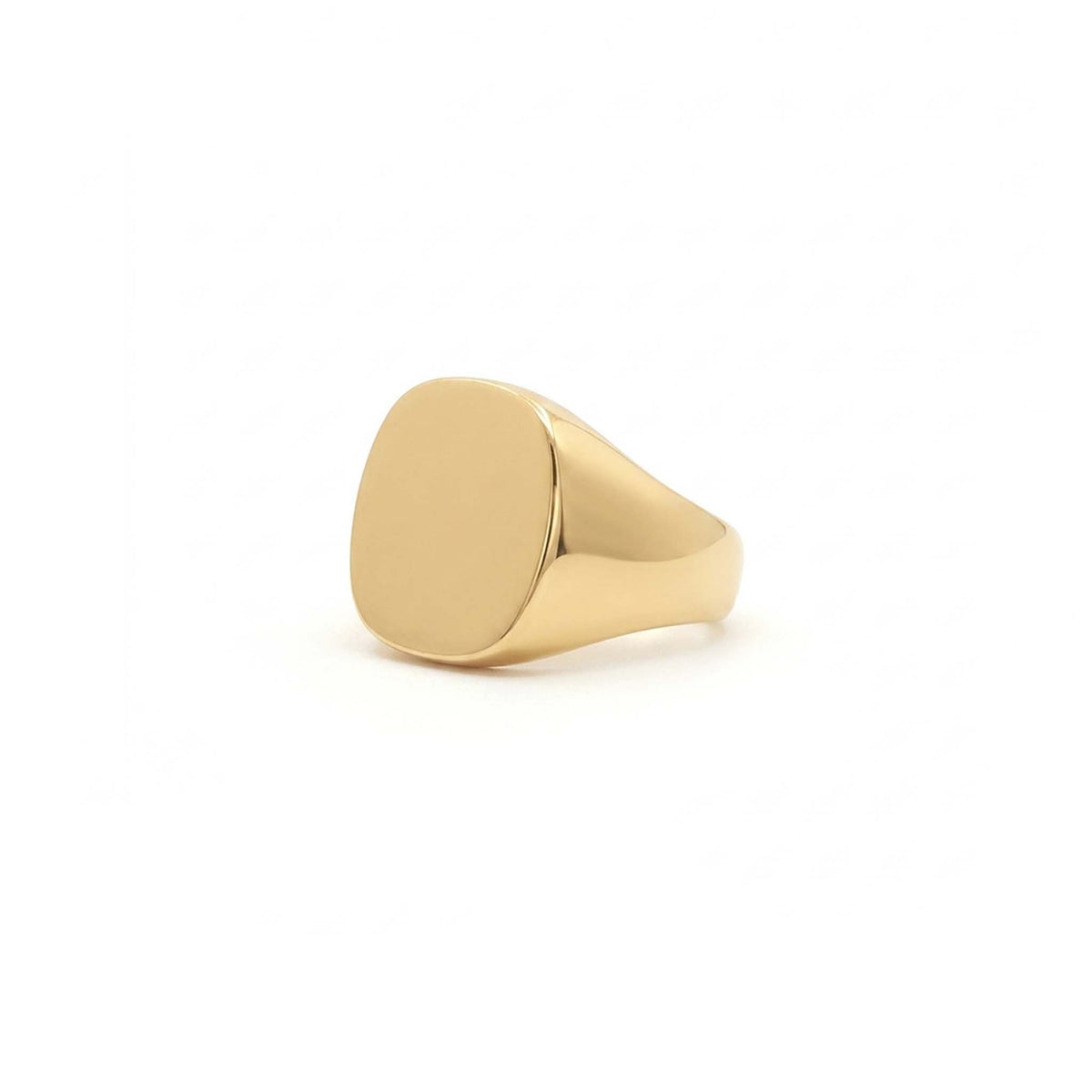 The Cushion Signet Ring, a hand engraved gold cushion signet ring